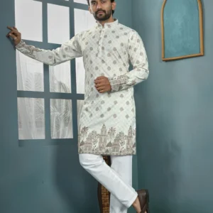 Men Cotton Rayon Kurta Pyjama Set